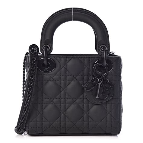 mini lady dior ultramatte black|christian dior matte black bag.